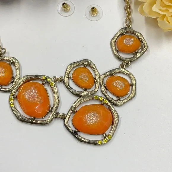 S171 Chunky & Fun Faceted Cobochon Necklace Set - Picture 13 of 15
